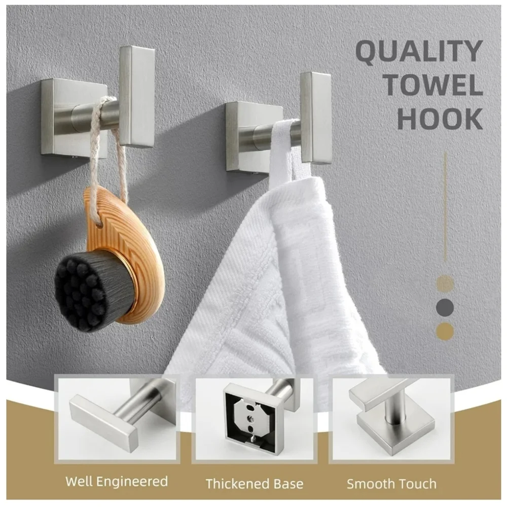 Sleek Silver Geometric Wall Hooks